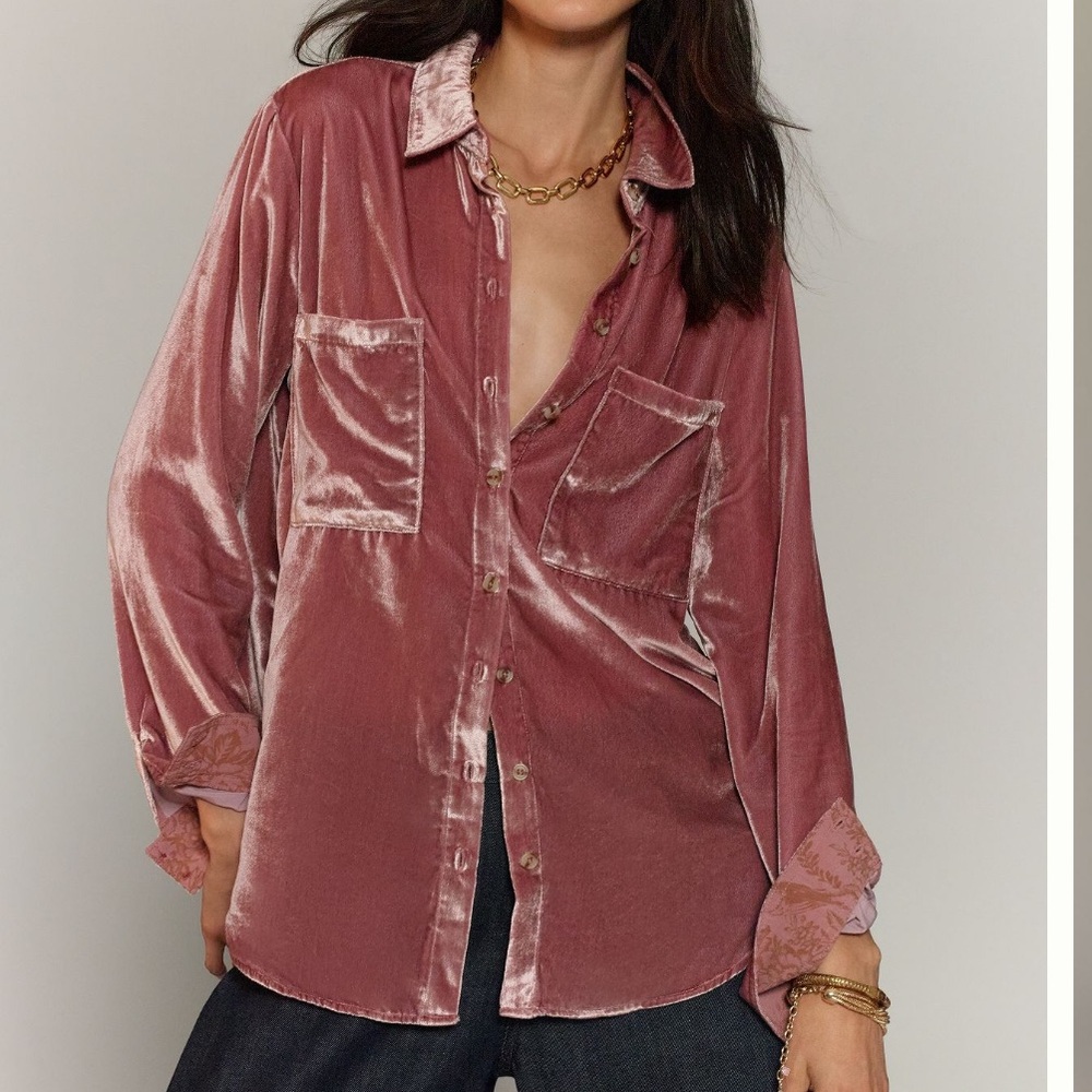 The Hadley Relaxed Buttondown Shirt by Pilcro: Velvet Edition